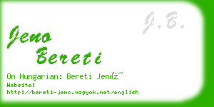 jeno bereti business card